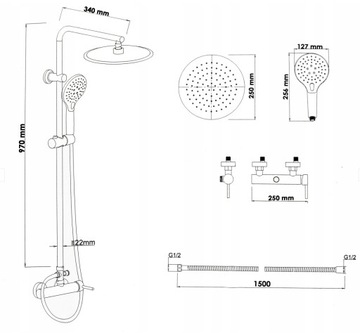 Yoka Home Bergen BP.BERGEN-25-BLK матовый черный душевой набор