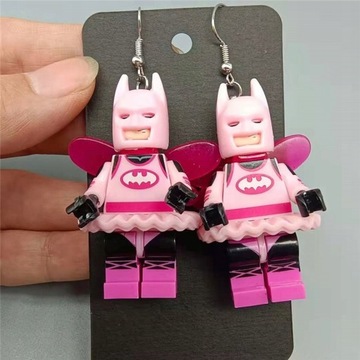 New Trendy Brick Dangle Earrings Figure Toy C