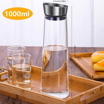 ГРАФИН ДЛЯ ВОДЫ 1Л С КРЫШКОЙ КУВШИН ДЛЯ НАПИТКОВ ВОДА СОК ЛИМОНАД МОЛОКО