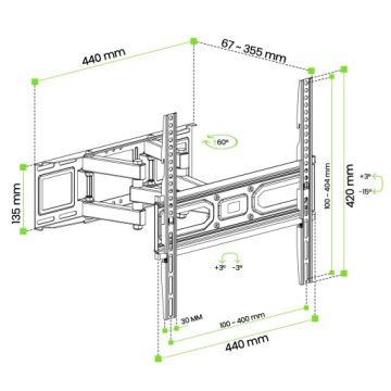 SONY 55'' НАСТЕННОЕ КРЕПЛЕНИЕ TV ВЕШАЛКА ПОВОРОТНАЯ RUCHO 0F