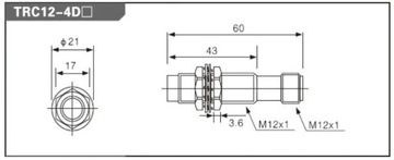 Индуктивный датчик M12 NPN NO AOTORO TRC12-4DN