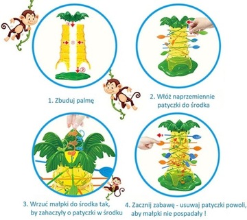 GRA ZRĘCZNOŚCIOWA RODZINNA SPADAJĄCE MAŁPKI BIERKI