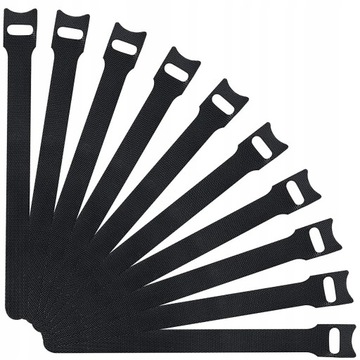 100× Taśma Rzep Organizer Kabli Opaska 15cm Czarny x 100 sztuk