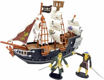 ПИРАТСКИЙ КОРАБЛЬ ПИРАТЫ ПИРАТСКАЯ ЛОДКА + ФИГУРКИ