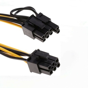 2XPCI-E Кабель графического процессора, 50 см, 6 контактов на 6+2 контакта, штекер, 18 AWG