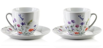 Filiżanki porcelanowe ze spodkami komplet filiżanek do herbaty kawy 6szt.