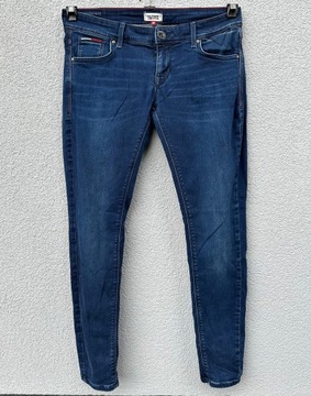 Tommy Hilfiger Denim W28 L30 granatowe spodnie jeansowe damskie skinny