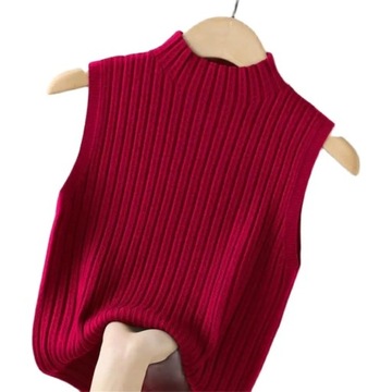 Casual Tops Sleeveless Knit Sweater Autumn Bottomi