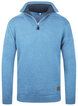 MODNY SWETER MĘSKI GOLF PÓŁZAMEK BŁĘKITNY - L