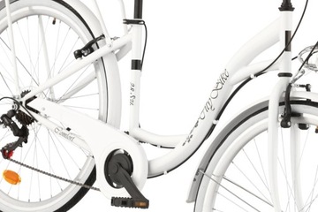 Citybike 28-дюймовый женский городской велосипед, Белый + BASKET