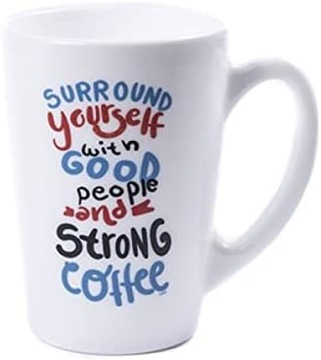 LUMINARC BIAŁY KUBEK HARTOWANY 320 ML SZKLANKA NEW MORNING STRONG COFFEE