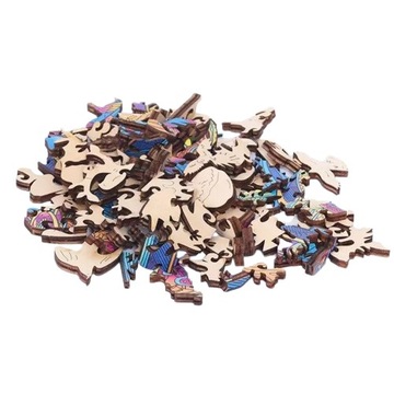 БОЛЬШОЙ ДЕРЕВЯННЫЙ ПАЗЛ 300 ДЕТАЛЕЙ СЕМЬЯ ТАКСА В ДЕРЕВЯННОЙ КОРОБКЕ