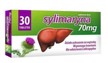 Sylimaryna 70mg wspiera regeneracje wątroby i poprawia trawienie, 30tabl.