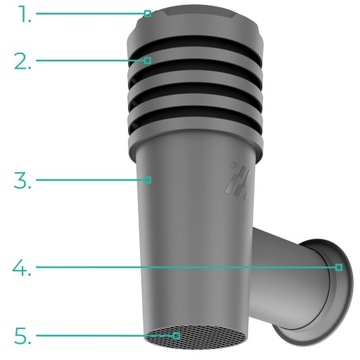 Боковая стенка дымохода, вытяжное отверстие fi110 ГРАФИТ 7024