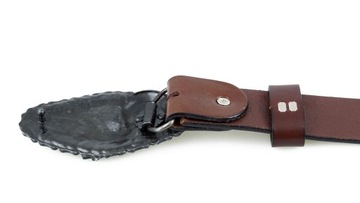 SKÓRZANY PASEK DO SPODNI 4 CM BRĄZ MOTOCYKLISTY