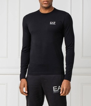 EMPORIO ARMANI KOSZULKA Z DŁUGIM RĘKAWEM LONGSLEEVE EA7 CZARNY SLIM r. M