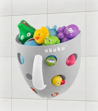 Akuku A0346 Контейнер для игрушек для ванны, серая корзина для игрушек