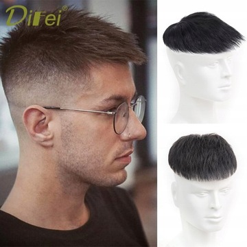 DIFEI Men Short Wig Synthetic Fakehair Black Head