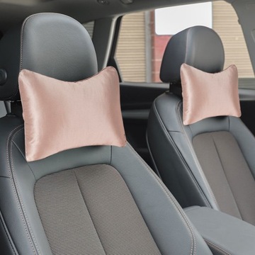 Подушка подголовника автокресла, шелк, серебро, Легковые автомобили