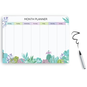 Monthly planer CACTUS A3 manetic