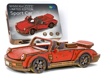 Wooden.City Składany Drewniany Model 3D Sport Car