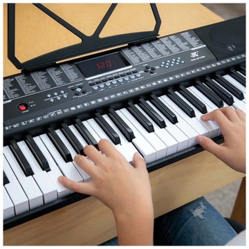 БОЛЬШАЯ КЛАВИАТУРА ПИАНИНО ДЛЯ ОБУЧЕНИЯ И ИГРЫ, 61 КНОПКА, USB MP3 + КРЫШКА