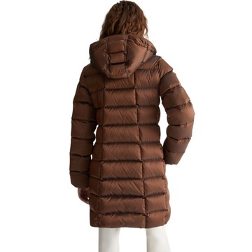 LIU JO - Ocieplany płaszcz z paskiem Brown S