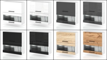 КУХОННЫЙ ШКАФ ПОДВЕСНОЙ С РУЧКОЙ СО СТЕКЛОМ ДУБ ВОТАН 60СМ