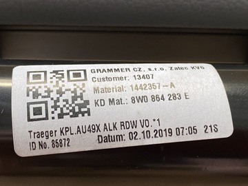 AUDI A4 A5 8W B9 LOKETNÍ OPĚRKA KOŽENÝ