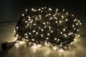 400LED ламп 20м ПРОГРАММАТОР + ТАЙМЕР + ПУЛЬТ + РОЗЕТКА ТЁПЛЫЙ БЕЛЫЙ