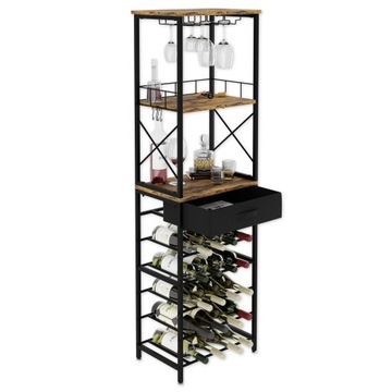 REGAŁ NA WINO SOLIDNY STOJAK BUTELKI BAREK METALOWY ALKOHOLE PÓŁKA SZAFKA