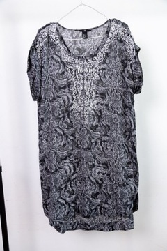 H&M tunika bluzka szyfonowa print 42 XL narzutka