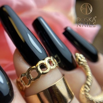 Лак для ногтей Boska Nails Черный гибридный 6 мл Black Hell 302