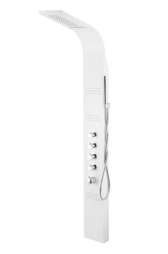 Panel prysznicowy Corsan Led Kaskada A013 Termostat Biały Deszczownica LED