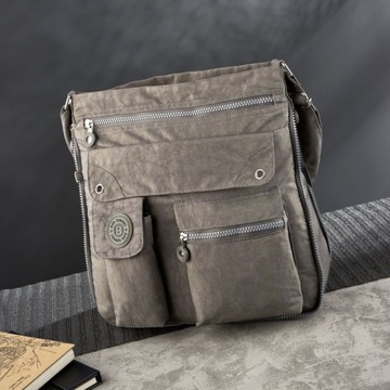 ВМЕСТИТЕЛЬНАЯ СЕРАЯ УНИВЕРСАЛЬНАЯ СУМКА ДЛЯ МОЛОДЕЖИ