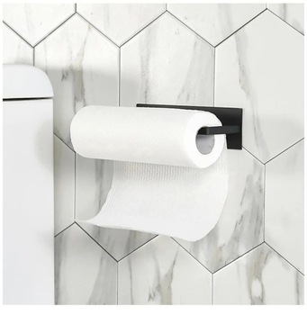 UCHWYT WIESZAK NA RĘCZNIK PAPIEROWY KUCHENNY RĘCZNIKI CZARNY PRZYKRĘCANY V2