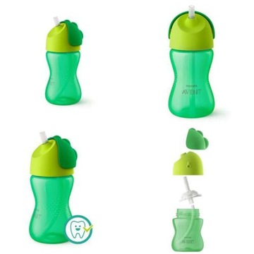 AVENT СЕРЕБРЯНАЯ КРУЖКА-БУТЫЛКА С СОЛОМОЧКОЙ 300 мл 12 м+