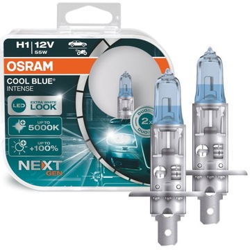 OSRAM H1 COOL BLUE INTENSE NEXT GEN NOWA GENERACJA BIAŁE ŻARÓWKI 5000K 55W
