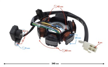 Магнето статора мопедов 139FMB/FMA 6 катушек