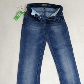 NOWE SPODNIE jeansowe Dżinsy o wąskim kroju przecierane Fit Emma KappAhl
