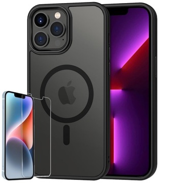 MATOWE ETUI OBUDOWA MAGSAFE DO IPHONE 13 PRO KOLORY + SZKŁO HARTOWANE