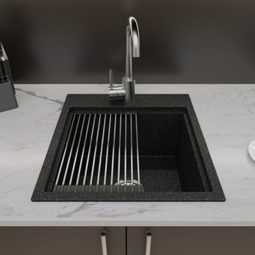 ГРАНИТНАЯ МОЙКА COMFORT 0.0M БЕСПЛАТНЫЙ РУЧНОЙ ХРОМОВЫЙ СИФОН