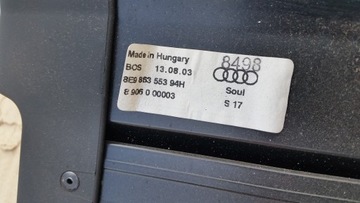 AUDI A4 B6 B7 KOMBI ROLETA KUFRU 8E986355394H