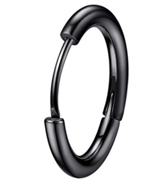 KOLCZYK CZARNE KÓŁKO 14 mm STAL CHIRURGICZNA