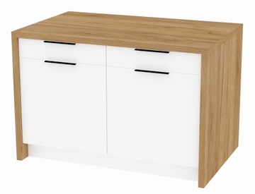 Wyspa kuchenna gotowa wyspa do kuchni z szafkami 120x80 cm dąb złoty