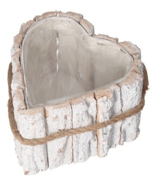 DONICZKA OSŁONKA DREWNIANA KORA KORYTKO SERCE