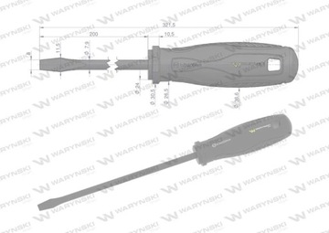 WKRĘTAK PŁASKI ŚRUBOKRĘT 8 X 200 MM WARYŃSKI
