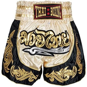 Spodenki Kickboxing Muay Thai 10-12 lat - Kremowe S