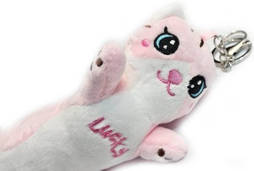 KOT BRELOK ZAWIESZKA MASKOTKA DŁUGI KOT KOTEK 20CM ROŻOWY