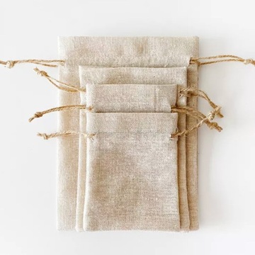 Linen Gift Bags Burlap String Jute Packaging Sack